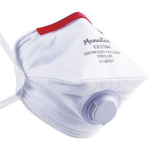 Semimáscara respiratória dobrável de utilização única FFP3 - Manutan