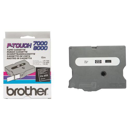 Cassetes de fita para máquina de etiquetar Brother - Largura 24 mm