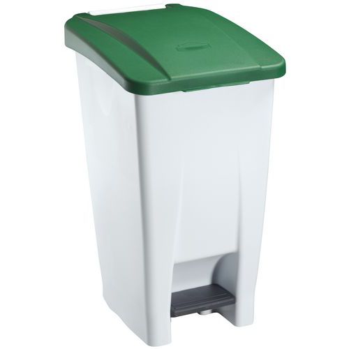 Caixote de lixo móvel com pedal – 60 L – Manutan