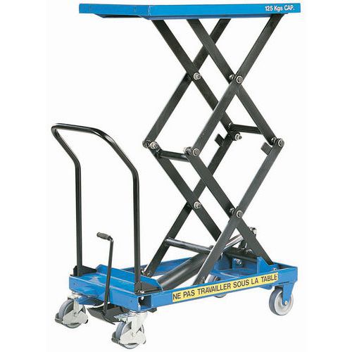 Mesa elevatória móvel - Capacidade de carga de 125 kg