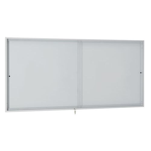Vitrina de interior com portas corrediças – fundo em alumínio – Porta em plexiglas