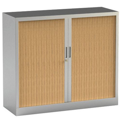 Armário com portas de persiana Premium bicolor - Altura 100 cm