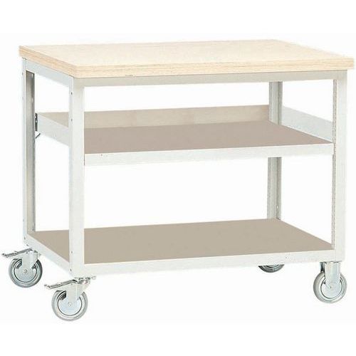 Bancada de trabalho móvel Modul – 2 prateleiras – 100 cm de largura Bancada de trabalho móvel Modul – 2 prateleiras – 100 cm de largura