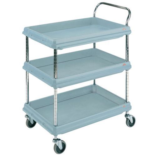 Carro de plástico de 3 plataformas – capacidade de 180 kg Carro de plástico de 3 plataformas – capacidade de 180 kg