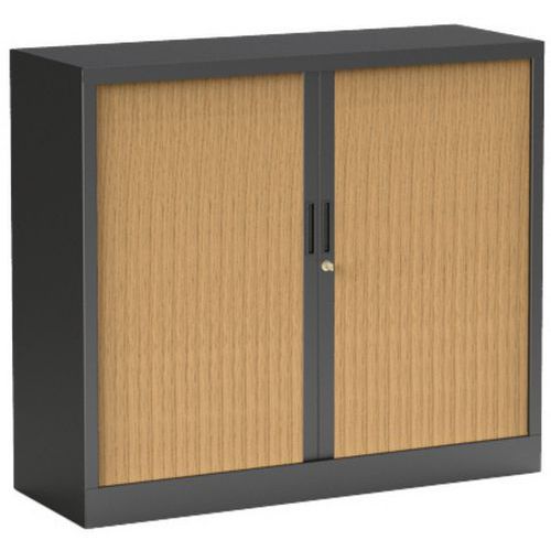 Armário com portas de persiana Premium bicolor - Altura 100 cm Armário com portas de persiana Premium bicolor - Altura 100 cm