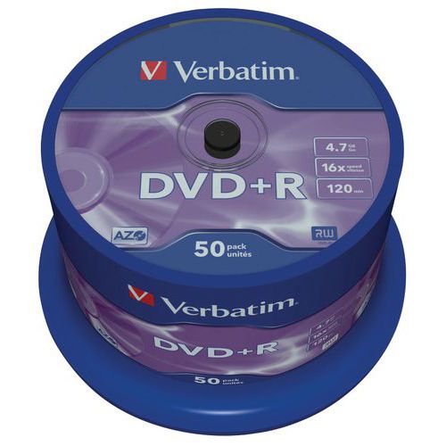 DVD+R 16X Matt Silver – Lote de 25 e 50 – Verbatim