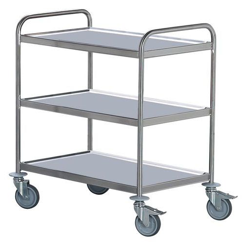 Carro inox - 3 plataformas - Capacidade 130 kg