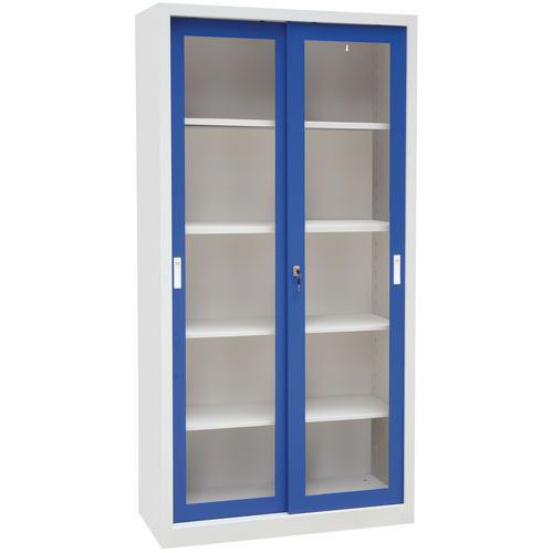 Armário alto monobloco com vitrina – 1000 mm de largura - Manutan Expert