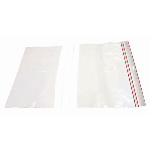 Saqueta plástica Minigrip® 60 mícrones - Com faixas brancas - Com orifício de ventilação