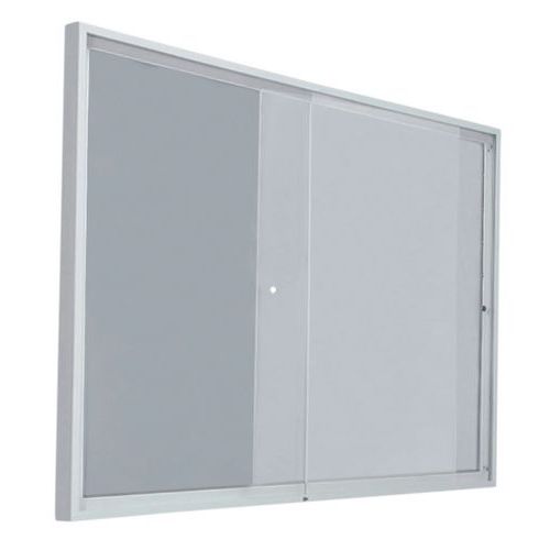 Vitrina de interior com portas corrediças – fundo em alumínio – Porta em plexiglas