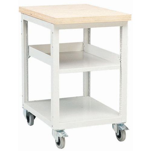 Bancada de trabalho móvel Modul – 2 prateleiras – 52 cm de largura Bancada de trabalho móvel Modul – 2 prateleiras – 52 cm de largura