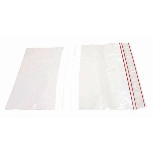 Saqueta plástica Minigrip® 60 mícrones - Com faixas brancas - Standard