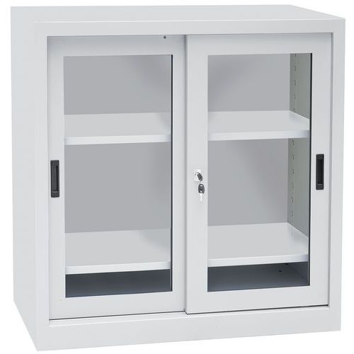 Armário baixo com portas corrediças CH – comp. 100 cm – Manutan Expert