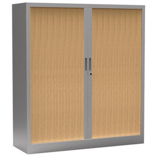 Armário com portas de persiana Premium bicolor - Altura 136 cm