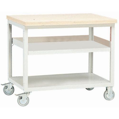 Bancada de trabalho móvel Modul – 2 prateleiras – 100 cm de largura Bancada de trabalho móvel Modul – 2 prateleiras – 100 cm de largura