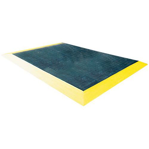 Plataforma gradeada flexível antiderrapante antifadiga com rebordo Vynagrip – tapete – Plastex