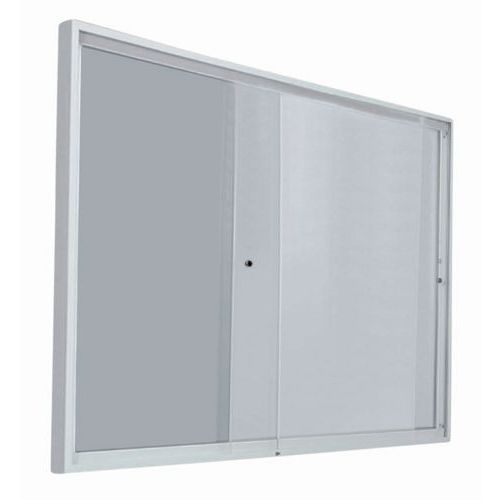 Vitrina de interior com portas corrediças – fundo em alumínio – Porta em plexiglas