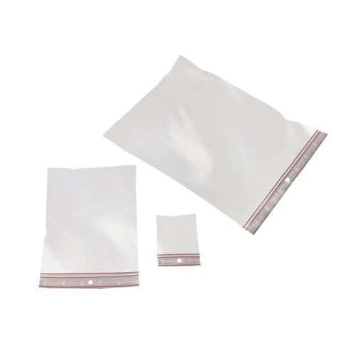 Saqueta plástica Minigrip – 100 µ – Com orifício de ventilação