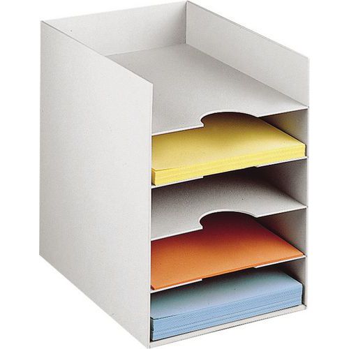 Classificador multicompartimentos horizontal – cinzento – Paperflow