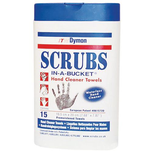 Toalhetes de limpeza SCRUBS® para mãos e ferramentas