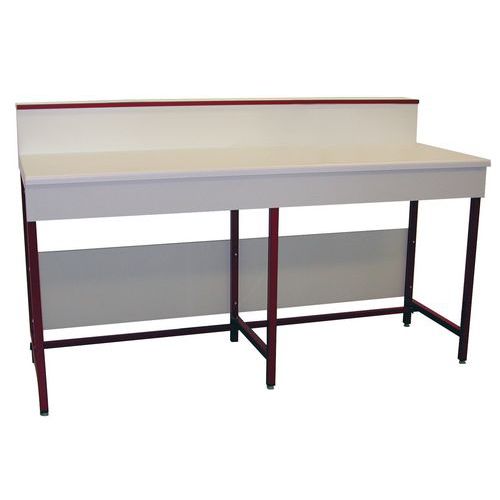 Bancada de laboratório modular - Estratificada - Com estrutura traseira