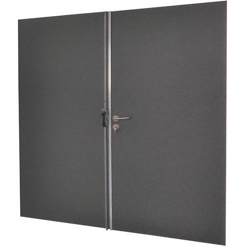 Porta rebatível para divisórias de oficina em chapa de aço ou melamina - Painel integral - Altura 2,75 m