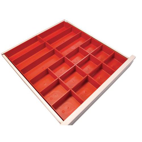 Kit de compartimentos para gaveta – plástico – 24 caixas