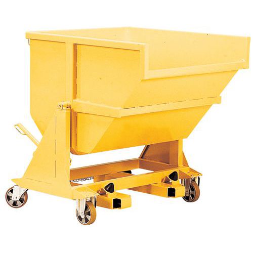 Contentor autobasculante GIN reforçado com pivot central - Com rodízios