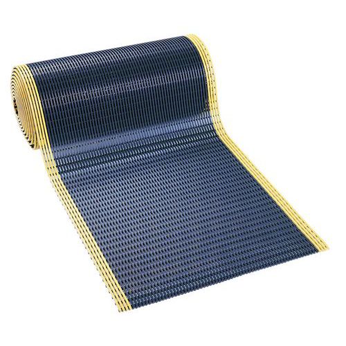 Plataforma gradeada flexível antiderrapante antifadiga com rebordo Vynagrip – rolo – Plastex Plataforma gradeada flexível antiderrapante antifadiga com rebordo Vynagrip – rolo – Plastex