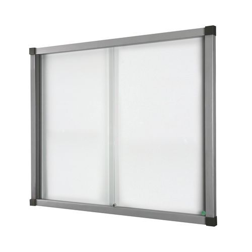 Vitrina de interior Cube – fundo em alumínio – porta de segurança em vidro