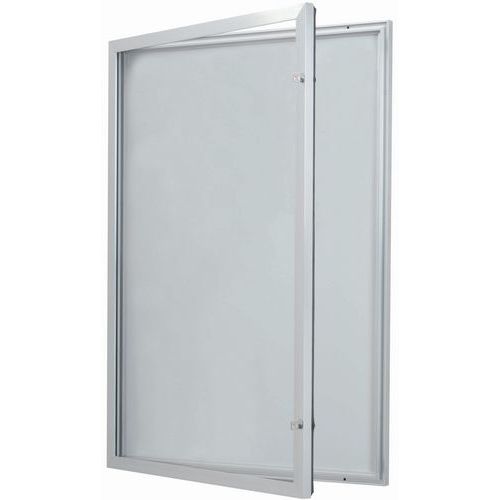 Vitrina de exterior com porta rebatível – fundo em alumínio – porta em vidro de segurança – fechaduras idêntic