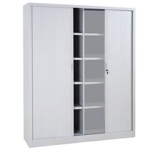 Armário com portas de persiana extra grande em kit – largura 160 cm - Manutan Expert Armário com portas de persiana extra grande em kit – largura 160 cm - Manutan Expert