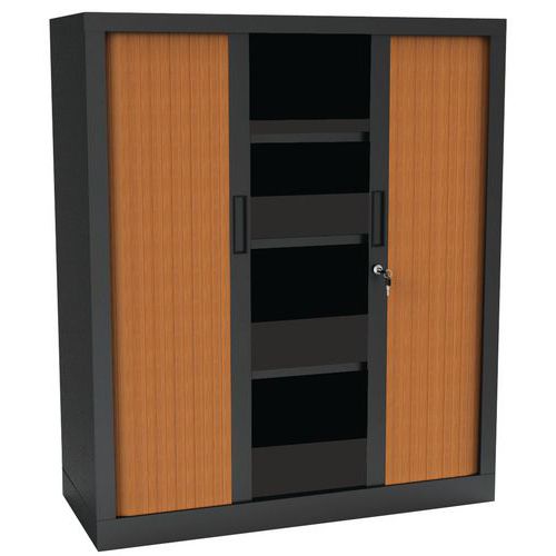 Armário com portas de persiana Premium bicolor - Altura 136 cm