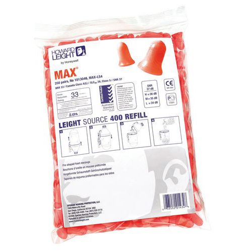 Recarga de tampões auriculares Max para o distribuidor LS400 – Honeywell