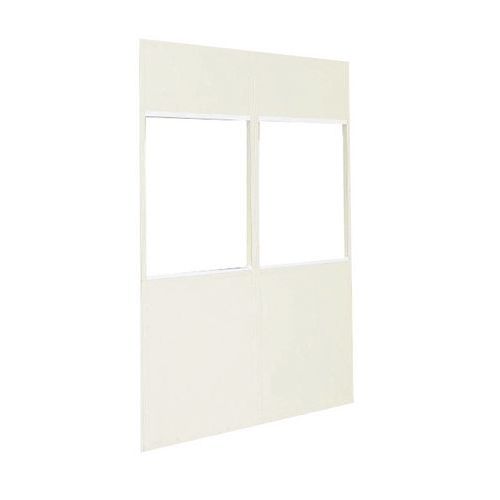 Divisória dupla parede em chapa de aço - Painel vidrado (4 mm) - Altura 2,5 m