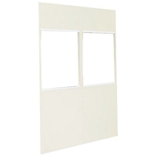 Divisória dupla parede em chapa de aço - Painel vidrado (4 mm) - Altura 2,75 m
