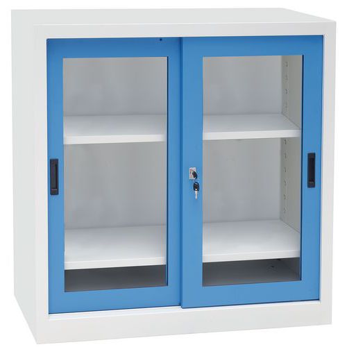 Armário baixo com portas corrediças CH – comp. 100 cm – Manutan Expert