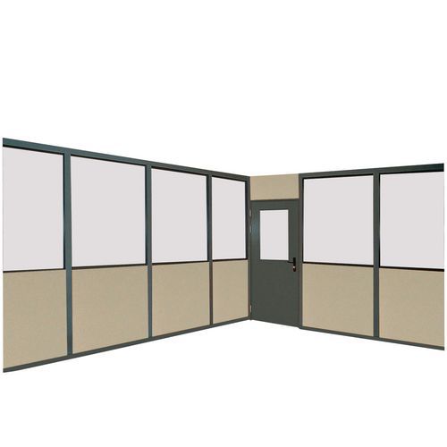 Divisória dupla parede em melamina - Painel semividrado (esp. 8 mm) - Altura 3 m Divisória dupla parede em melamina - Painel semividrado (esp. 8 mm) - Altura 3 m