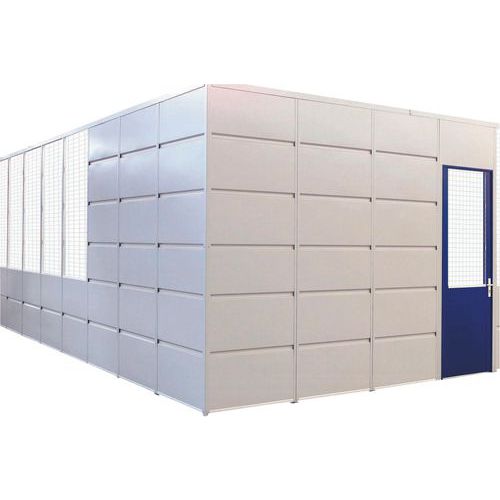Porta rebatível para divisórias de oficina em chapa de aço - Painel integral - Altura 3.01 m
