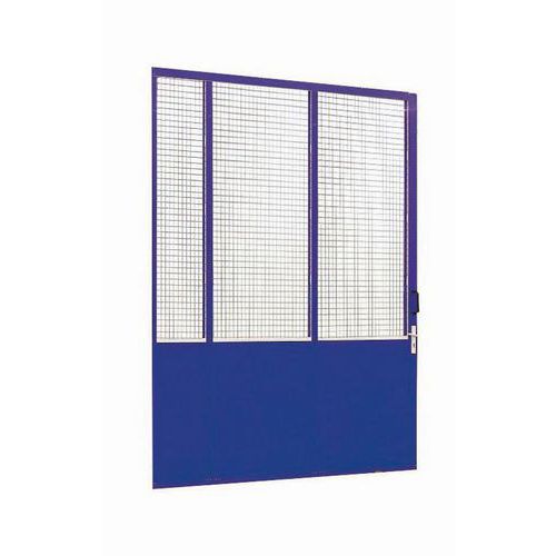 Porta corrediça para divisórias de oficina em chapa de aço - Painel integral - Altura 3.01 m