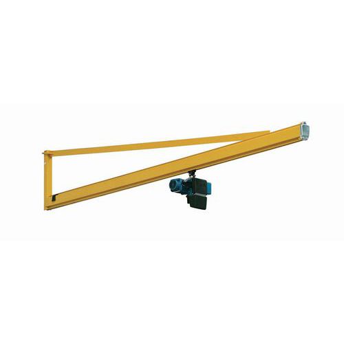 Grua de parede de flecha triangular + diferencial DC - capacidade de carga de 80 a 500 kg