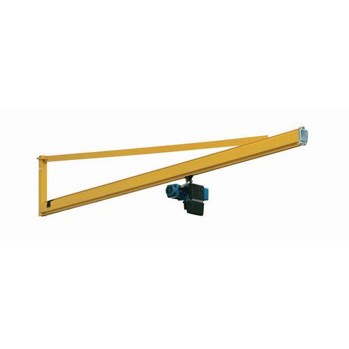 Grua de parede de flecha triangular + diferencial DC - capacidade de carga de 80 a 500 kg
