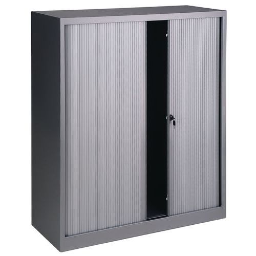 Armário com portas de persiana - Sem plataforma superior - Cinzento alumínio