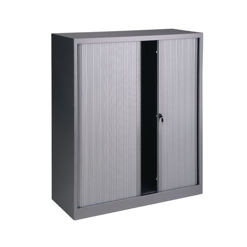 Armário com portas de persiana - Sem plataforma superior - Cinzento alumínio