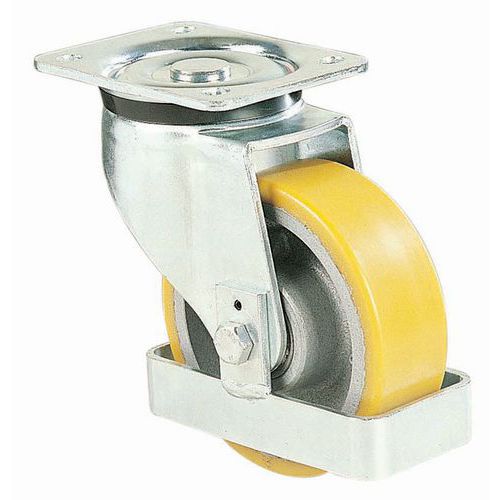 Rodízio com placa - Capacidade de carga de 550 a 700 kg - Com proteção de pés
