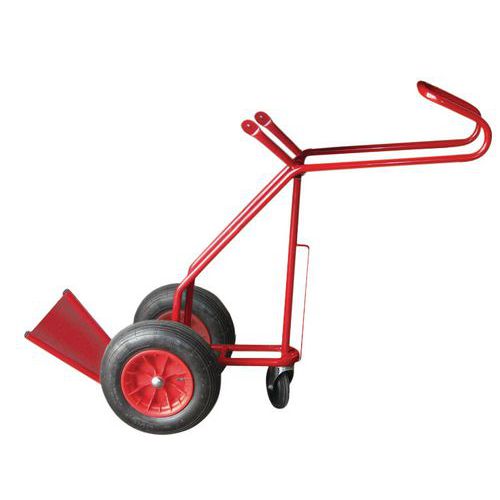 Transportador porta-garrafas com suporte em aço de 250 kg – Rodas pneumáticas