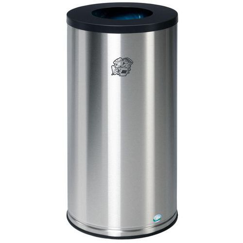 Caixote de lixo de separação seletiva – 70 L – inox – VAR