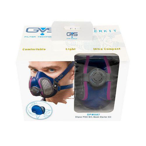 Kit de partida de máscara Elipse com bolsa e filtros P3 – GVS