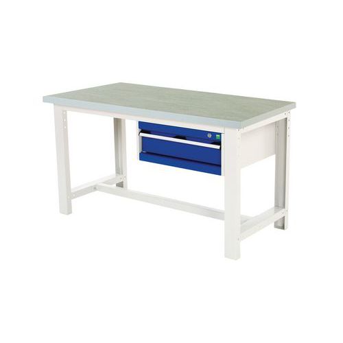 Bancada de trabalho com 1 gaveta Cubio – Largura: 150 cm – Linóleo Bancada de trabalho com 1 gaveta Cubio – Largura: 150 cm – Linóleo