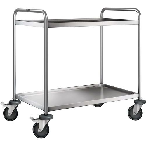 Carro inox - 2 plataformas - Capacidade 120 kg